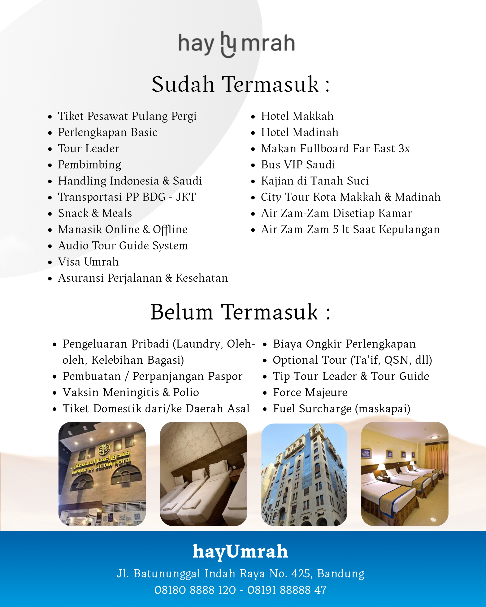 Umrah 9 Hari Hadiyyah 3 September 2026_Fasilitas