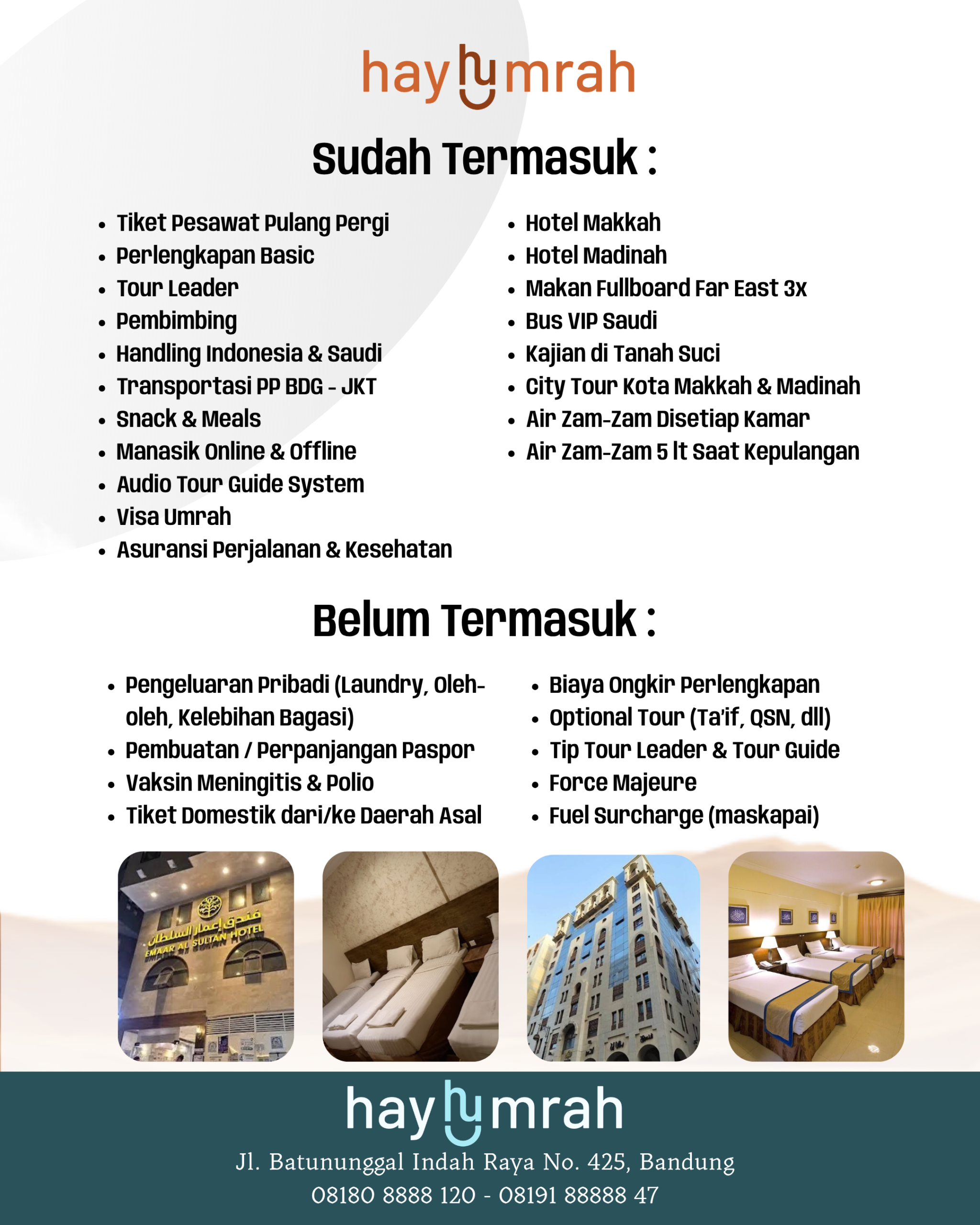 Umrah Penuh Faedah 8 Oktober 2026_Fasilitas