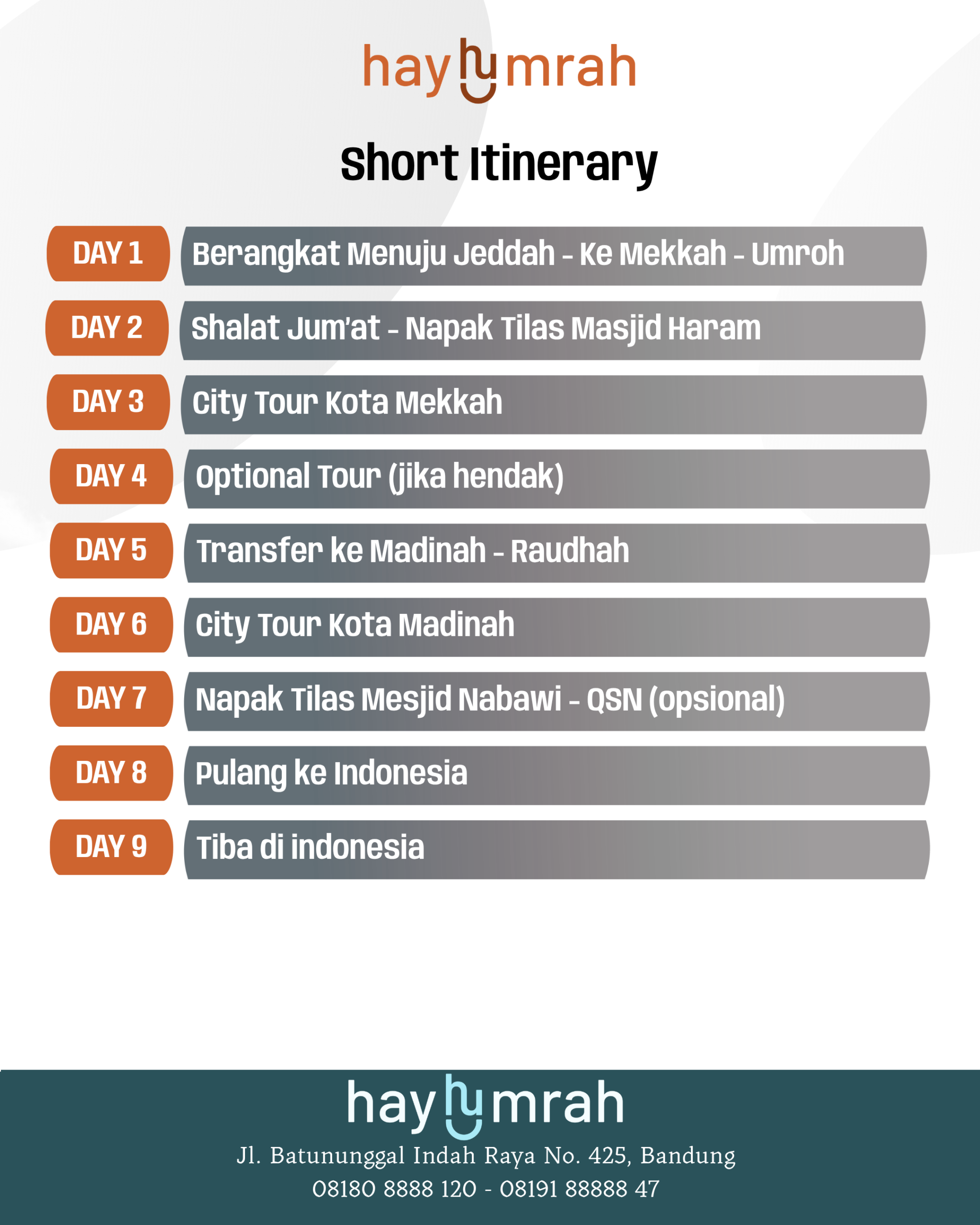 Umrah Penuh Faedah 8 Oktober 2026_Itinerary